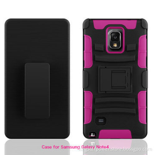 Case for Samsung Galaxy Note4/N910/Note 4 with Kickstand and Locking Belt Swivel Clip/Hybrid HolsterNew